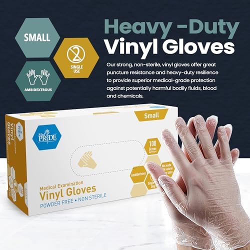 MED PRIDE Vinyl Medical Exam Gloves, Powder & Latex-Free - Image 2