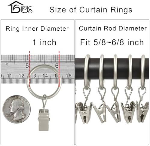 LLPJS 44 Pack Curtain Rings - Image 3