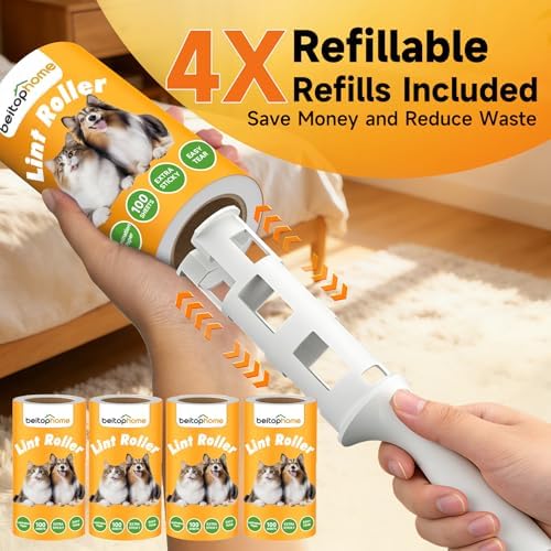 Extra Sticky Lint Roller for Pet Hair, 800 Sheets, 4 Handles - Image 4