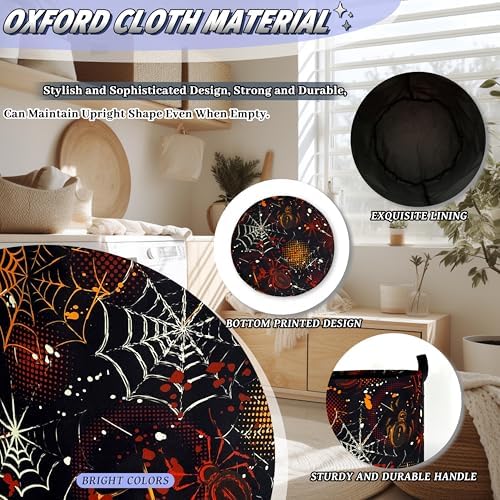 Spider Web Laundry Basket Oxford Cloth Foldable Hamper 18.9x16.5 Inch - Image 6