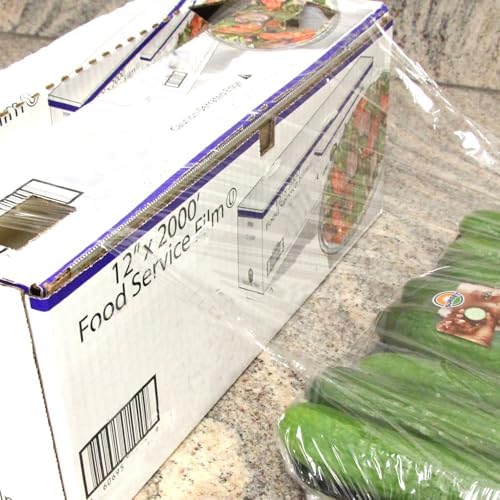 Fit Meal Prep Plastic Food Film Seal Wrap in Cutter Dispenser, Stretch Tight - Image 3