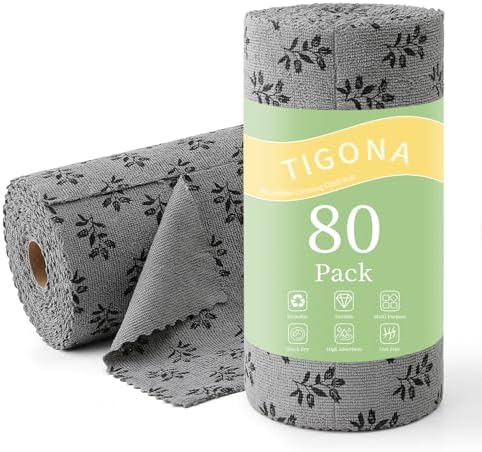 Microfiber Cleaning Cloth Roll, 80 Pack Cleaning Towels, Lint Free Rags Paper by Tigona