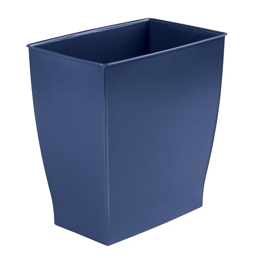 iDesign Small Plastic Bathroom Trash Can, Slim Rectangle - Image 9