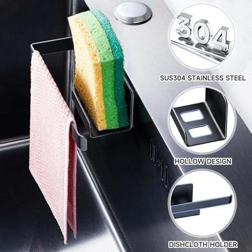 Sponge Holder for Kitchen Sink, Adhesive Dishcloth Holder, Dish Sponge Kitchen - Image 6