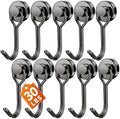 FINDMAG 10 Pack Black Magnetic Hooks, 30LB+ Magnet Hooks Heavy Duty by FINDMAG