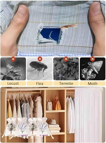 20 Pack Cedar Chips and Natural Dried Lavender Sachets Bags - Image 3