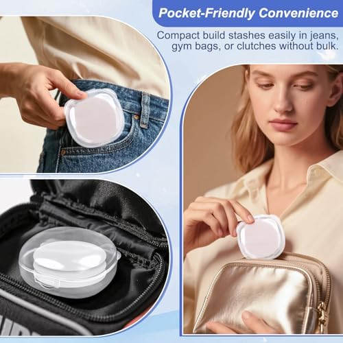 4 Packs Cotton Round Holder Travel, Hair Tie Container - Image 2