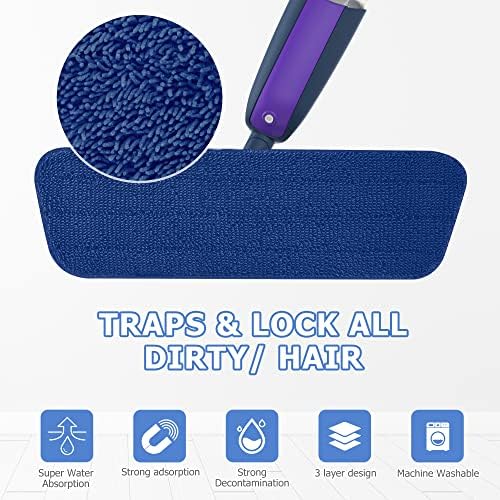 Spray Wet Mops for Floors Cleaning: Hardwood Floor Mop Refillable 2 Bottles - Image 2