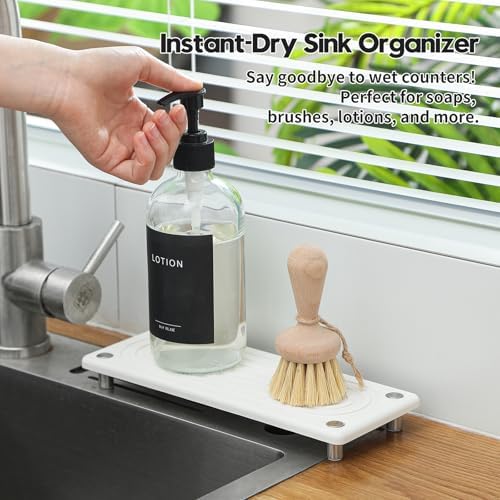 Razborci Water Absorbing Stone Sink Caddy, Diatomite Kitchen Sink Organizer - Image 4