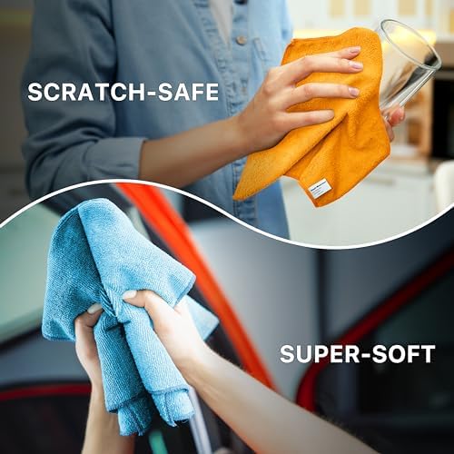Simple Houseware 12" x 16" Microfiber Cleaning Cloth 150 Pack, 4 Colors - Image 4