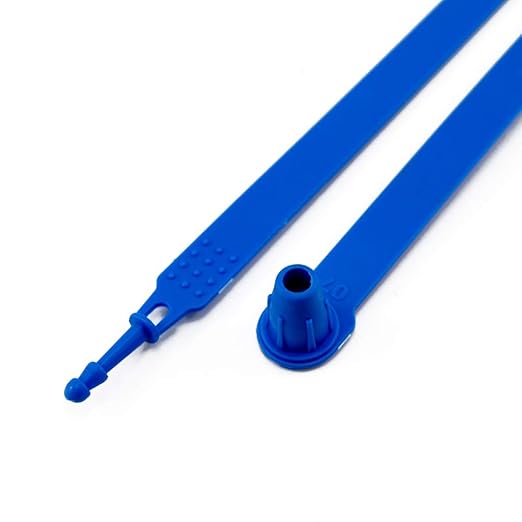Leadseals(R) 500 Blue Tite-Lock Plastic Tractor Truck Door Seal Tamper Evident Security Tags Numbered Safty Disposable Locks for Trailer Logistics Shipping Transport