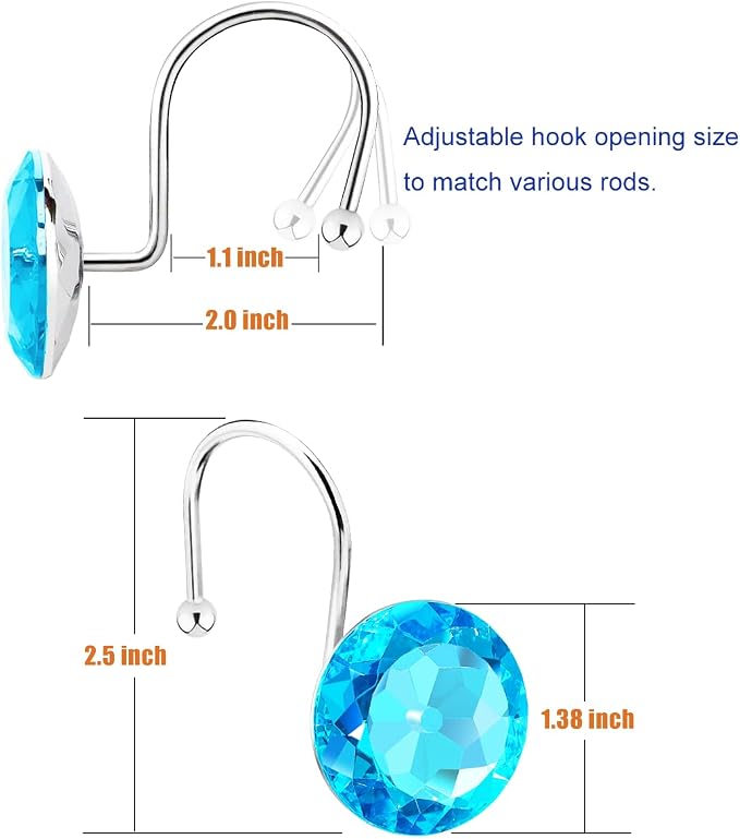 12PCS Stainless Steel Shower Curtain Hooks Rings - Image 2