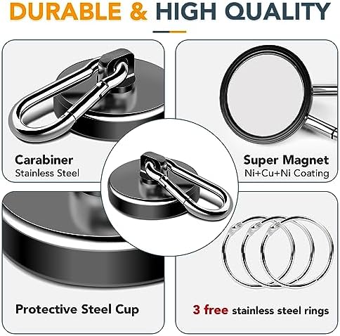 MIKEDE Magnetic Hooks Heavy Duty 200LBS+ Powerful Magnet Hook Cruise - Image 3