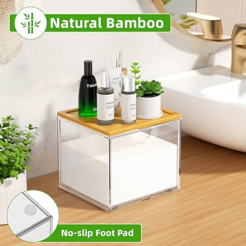 VITVITI Drawer Disposable Face Towel Holder Box, Acrylic Storage - Image 3