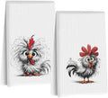 2 Pcs Funny Chicken Kitchen Towels, Chickens Gifts Absorbent Hand Towel by Jztco