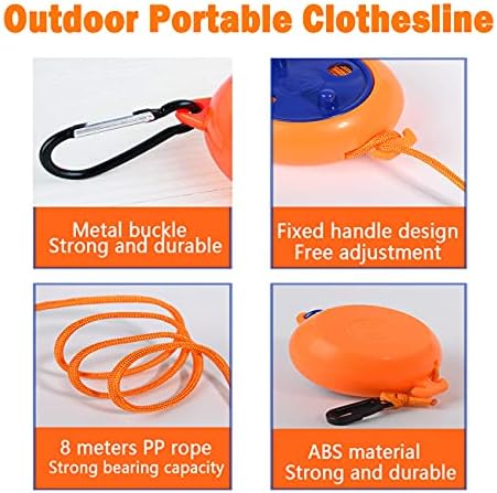 Camping Retractable Clothesline, Adjustable 32ft/10M Camping Clothesline - Image 4