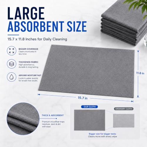 5 PCS Magic Cleaning Cloth Thick Microfiber Cleaning Cloths Streak Free Glass - Image 3
