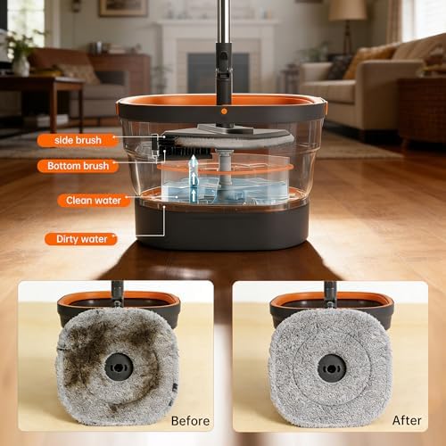 Collapsible Mop and Bucket Set, Spin Mop - Image 2