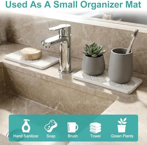 Small Quick Dry Bathroom Counter Trays Water Absorbing Stone Kitchen Soap - Image 7