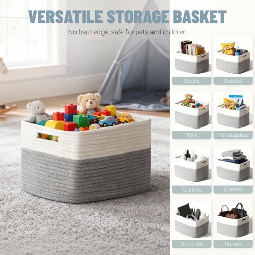 5 Pack Woven Storage Baskets, Decorative Storage Bins - Image 5