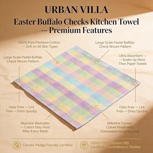 Urban Villa Kitchen Towels Cotton Dish Towels 20”x30” Easter - Image 2