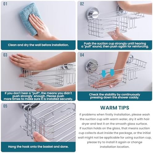 TAILI Shower Caddy Suction Cup 2 Pack - Image 7