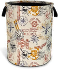 Anchor Compass Laundry Basket Foldable Waterproof Hamper 18.9 x 16.5 Inch by NUTAINLA