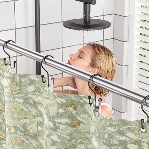 Bathway 12-Pack Double Shower Curtain Hooks, Rust-Resistant Metal Shower - Image 2