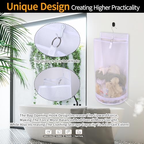 Hanging Collapsible Mesh Laundry Hamper - Image 5