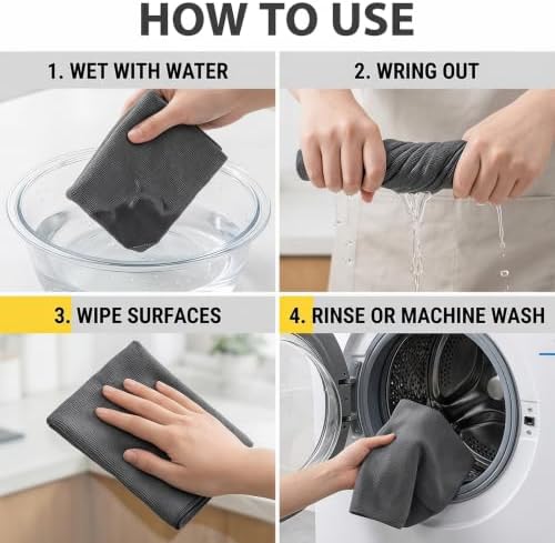 Genie Magic Cleaning Cloth 5Pcs, Upgraded Thickened Large-Sized 12 * 16IN - Image 6