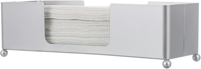 MyGift Modern Silver Tone Metal Tabletop Folded Paper Towel Dispenser - Image 7