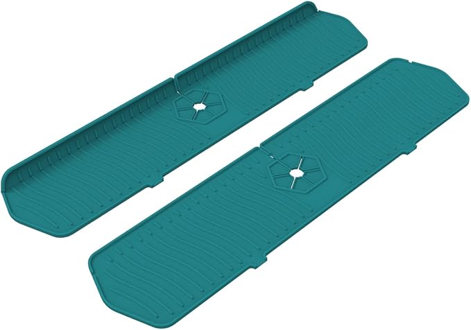 2 Pack Kitchen Faucet Sink Splash Guard, Sink Draining Pad Behind Faucet by Aynuma
