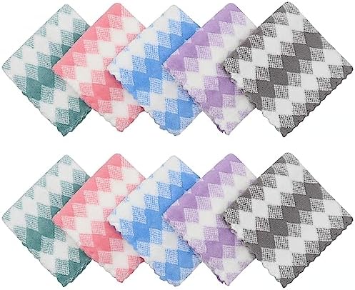 Microfiber Cleaning Cloth, 10 Pack Microfiber Rags, Mix Color - Image 2