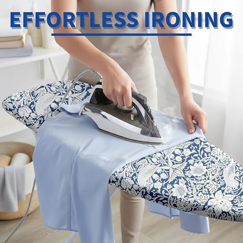 Ironing Board Cover and Pad, Thick Scorch Resistant Padding Blue Bird Flowers - Image 5