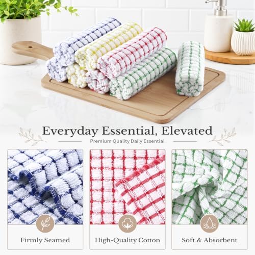 Homaxy 8 Pack Terry Kitchen Dish Cloths - Image 2