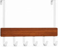 Peasulin Wood & Metal Over the Door Hooks, Sturdy 11IN Over the Door Hook Rack by Peasulin