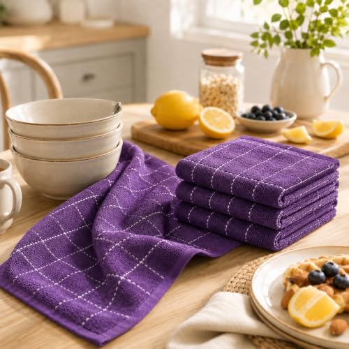 Kitinjoy 100% Cotton Terry Kitchen Towels, 13”x 28” - Image 3