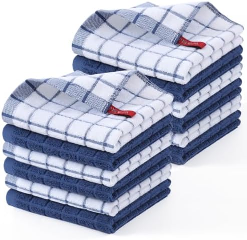 Homaxy Premium Cotton Kitchen Dish Cloths 12"x 12", 12 Pack by Homaxy