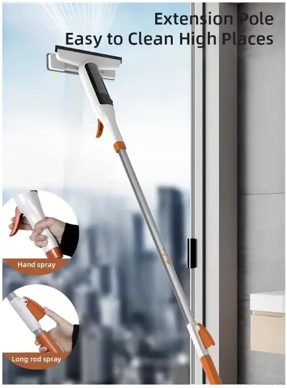 3-in-1 Glass Cleaning Kit: Durable Metal Pole, Silicone Scraper, high-Pressure - Image 6
