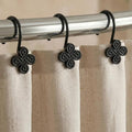 Matte Black Shower Curtain Hooks: Rust Proof Metal Curtain Rings by PopKozzi