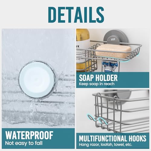 TAILI Shower Caddy Suction Cup 2 Pack - Image 4