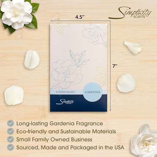 Gardenia Scented Sachets Pack of 3, Spring and Summer - Image 3