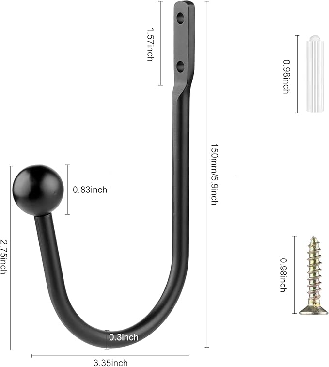 Curtain Holdbacks, Matte Black - Image 6
