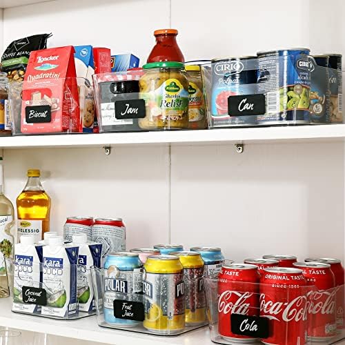 12 PACK Clear Plastic Storage Bins, Kitchen Cabinet Pantry Organizer Bins - Image 3