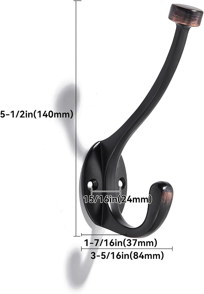 The 10 Pack 5-1/2 inch Oil Rubbed Bronze Coat Hook Venetian mudroom Hooks is - Image 2