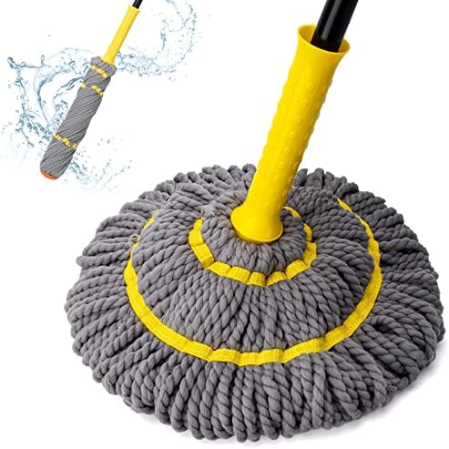 Self-Wringing Twist Mop, Microfiber Floor mop 57" Long Handle by KeFanta