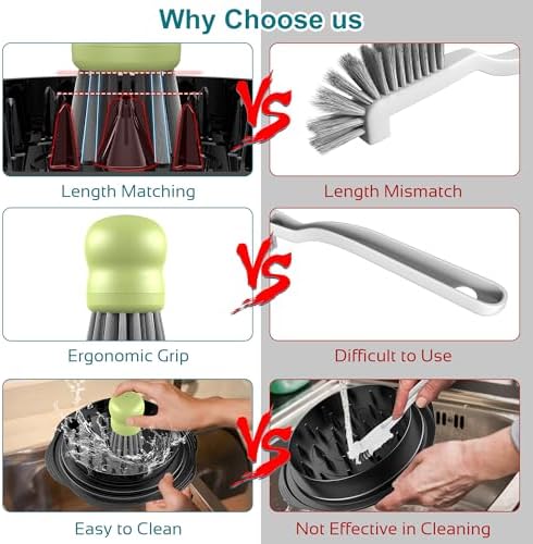Mini Dish Brush for Cleaning Chicken Shredder, Long Bristles - Image 6
