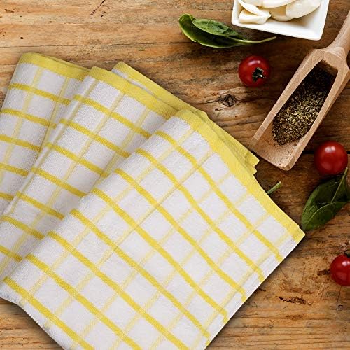 Urban Villa Kitchen Towels Cotton Dish Towels 20”x30” Yellow Wht - Image 4