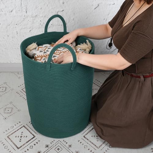 XUANGUO Cotton Rope Laundry Basket Hamper - Image 3