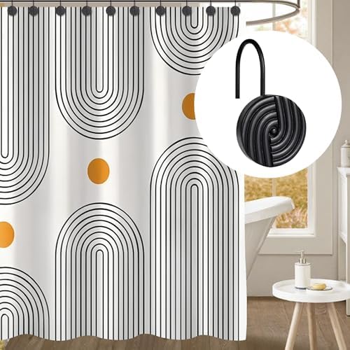 Circle Shower Curtain Hooks, Decorative Bathroom Curtain Rings - Image 2